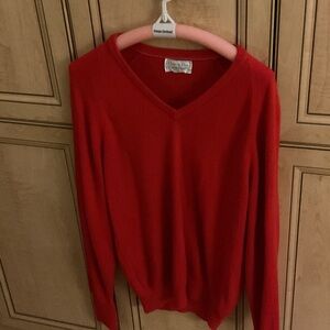 Dior Vibrant Red V-Neck Sweater